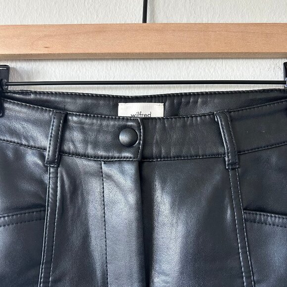 Aritzia Wilfred Rebel High-Waisted Vegan Leather Pants Black Women's Size 4 - Picture 5 of 10